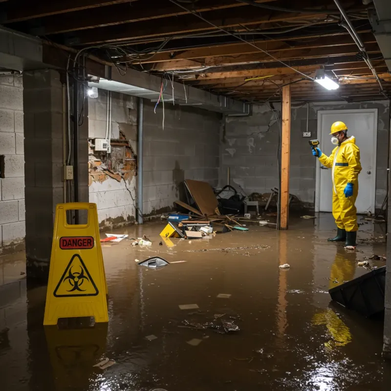 Flooded Basement Electrical Hazard in Pine Crest, TN Property